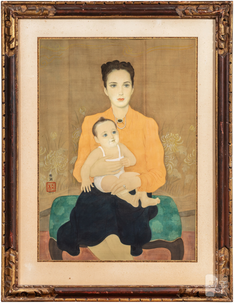 枚中栨 (梅忠恕 1906 - 1980年) | N.D女士與女兒 - 图2